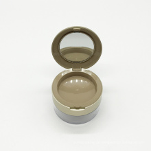 Leer klare runde Kunststoff lose Pulverhülle mit Gold Flip Cap Rousher Cosmetic Gläsers Behälter